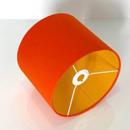 New Hq Neon Cotton Double Sided Lamp Shade Pendant Light Drum Orange Yellow - thumbnail 2