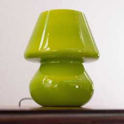 Mushroom Lamp Venetian Murano - Set Of Two Green Glass Light - thumbnail 4