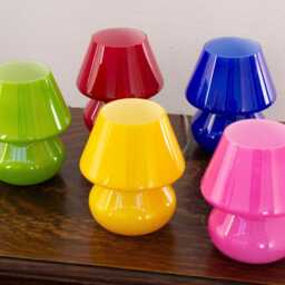 Mushroom Lamp Venetian Murano - Set Of Two Green Glass Light - thumbnail 2