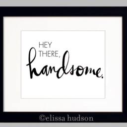 Hello Beautiful Art Print, Hand Lettered Wall Decor, Girl Room - thumbnail 3