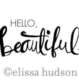 Hello Beautiful Art Print, Hand Lettered Wall Decor, Girl Room - thumbnail 2