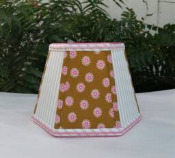Lampshade, Mustard Brown, Hot Pink, Lime Green Clip On Lamp Shade - thumbnail 1