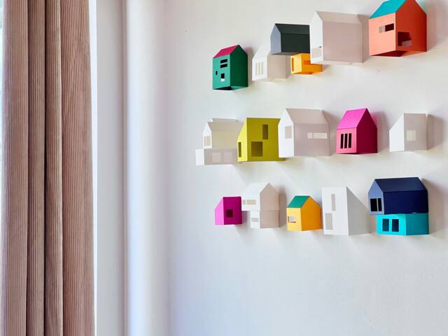 Modern Wall Decoration, Scandi Home Decor, Nordic Paper Village - image 1