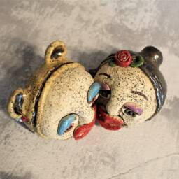 Unique Ceramic Kissing Sculpture, Handmade Loving Couple, Pride Day Gift - thumbnail 4