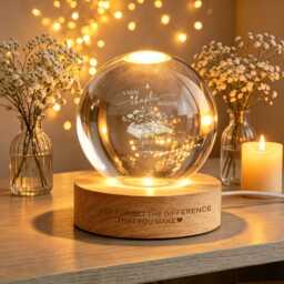 Retirement Personalized Led Crystal Ball Lamp, New Chapter Begins Gift, Custom Name Night Light, Retired 2026 Keepsake For Her Him - thumbnail 3