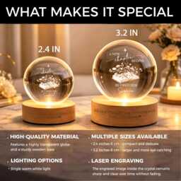 Retirement Personalized Led Crystal Ball Lamp, New Chapter Begins Gift, Custom Name Night Light, Retired 2026 Keepsake For Her Him - thumbnail 2