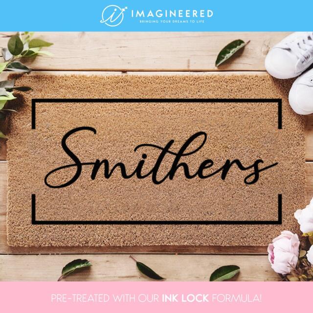 Custom Housewarming Gift - Family Surname Doormat Personalised Mat Porch Decor Wedding Realtor New Home - image 1
