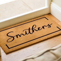 Custom Housewarming Gift - Family Surname Doormat Personalised Mat Porch Decor Wedding Realtor New Home - thumbnail 2