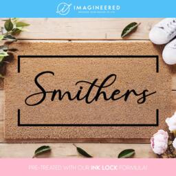 Custom Housewarming Gift - Family Surname Doormat Personalised Mat Porch Decor Wedding Realtor New Home - thumbnail 1