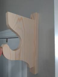 Solid Pine Curtain-Rod Brackets With Shelf Support - thumbnail 1