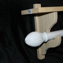Solid Pine Curtain-Rod Brackets With Shelf Support - thumbnail 3