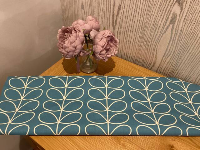 Handmade Lampshade in A Stem Print Fabric, Deep Duck Egg Colour Way Various Sizes Available, Ceiling Or Table Lamp Options - image 1