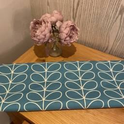 Handmade Lampshade in A Stem Print Fabric, Deep Duck Egg Colour Way Various Sizes Available, Ceiling Or Table Lamp Options - thumbnail 2