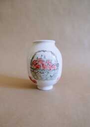Bamboo Brush Vase - Basket Of Cherries // Handmade Ceramic Vessel - thumbnail 1