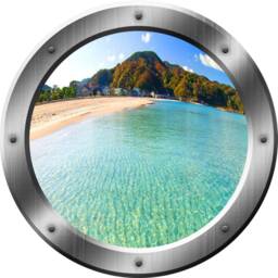 Beach Scene Wall Decal - Peel & Stick Ship Window Porthole Ocean Art Sticker & Mural Decor Vwaq Sp17 - thumbnail 2