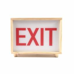 Exit Sign Lightbox, Exit Frame in Pinewood Light Box, Wooden Led Lamp, Original Gift, Collage Warm Lightbox. #exit - thumbnail 2