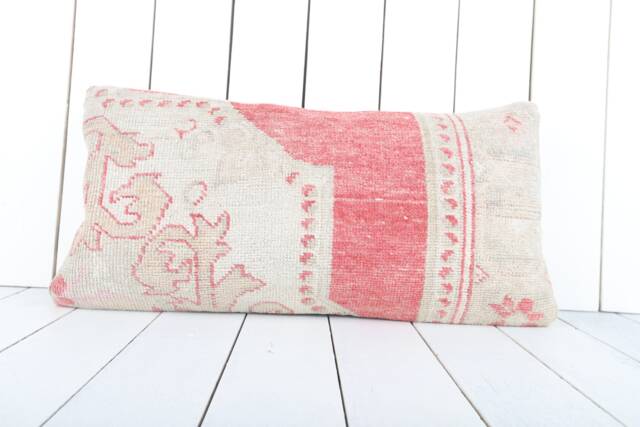 Kilim Lumbar Pillow Cover - 12x24 Inch Turkish Home Decor - image 1