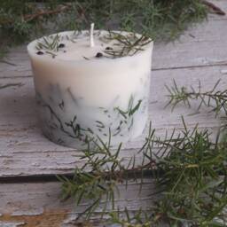 Juniper Soy Wax Candle Christmas Pillar Candle - thumbnail 2