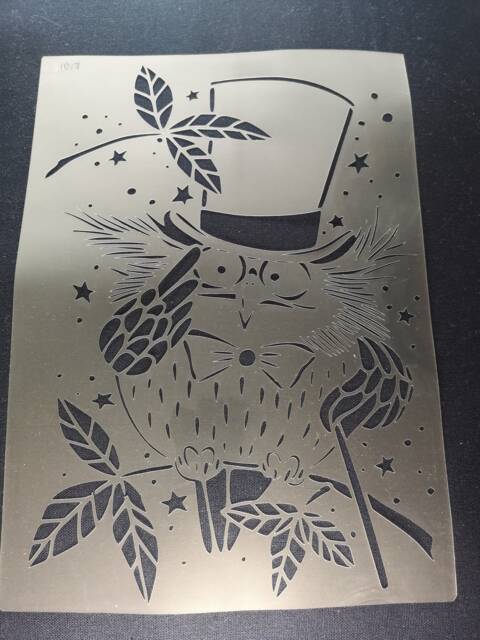 Gentleman Owl Stencil, Flexible, Reusable, 125Micron, Wall Decor, Home Decor, Furniture Painting, Card Making Craft Stencil From Bitofeverythingbyb