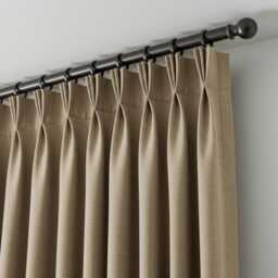 Pinch Pleat Faux Linen Curtains, Extra Long & Wide
