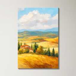 Tuscany Rolling Hills 3 Panel Split Canvas Wall Art Cypress Trees Golden Light Italian Countryside Oil Painting Framed Home Decor - thumbnail 4