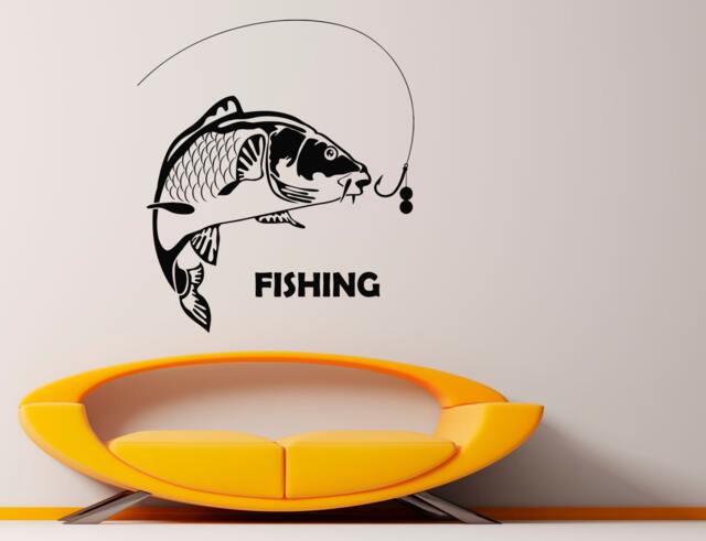 Fishing Wall Decal Fish Vinyl Stickers Hook Art Design Interior Murals - 1Fis3R - image 1