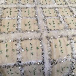 Moroccan Handira/Vintage Wedding Blanket/Sequinned Atlas Rug /Throw /Rug /Pure Wool With Sequins /135 X 245 cm 4.42 8.03 Ft - thumbnail 3