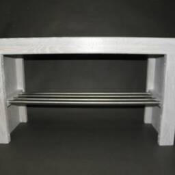 Bench Shoe Bench Solid Oak White Rack Stainless Steel Hallway Wardrobe Wooden - thumbnail 2