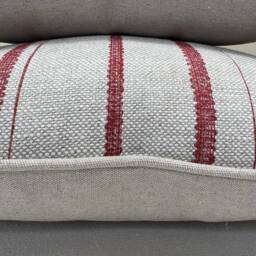 Cushions Made in Fermoie Carskiey Single Stripe Luxury Designer Decorative Neutral Red Linen Cushion Pillow Throw Cover - thumbnail 2