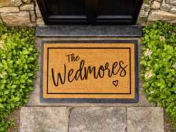 Personalized Home Entryway Mat - The Wedmores Family Design Modern Coir Rug - thumbnail 1