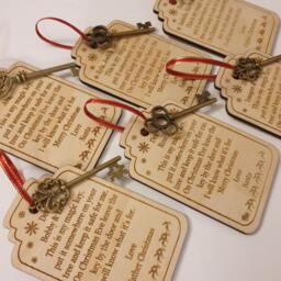 Personalised Santa Key, Wooden Christmas Decoration, Magic Key - thumbnail 2