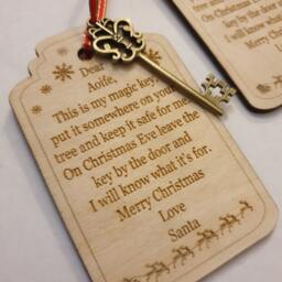 Personalised Santa Key, Wooden Christmas Decoration, Magic Key - thumbnail 3