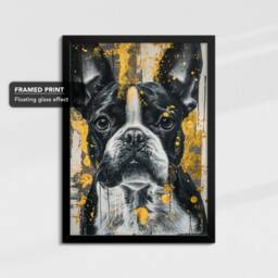 French Bulldog Dog Pet Abstract Framed Poster Print & Canvas Wall Decor Art Painting Bedroom Home Living Room Funny Animal Lover Gift - thumbnail 2