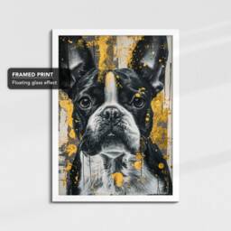 French Bulldog Dog Pet Abstract Framed Poster Print & Canvas Wall Decor Art Painting Bedroom Home Living Room Funny Animal Lover Gift - thumbnail 3