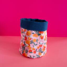 Oranges Planter, Linnen Fabric Plant Cover, Basket, Indoor - thumbnail 4