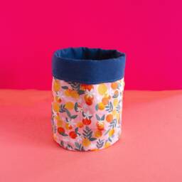Oranges Planter, Linnen Fabric Plant Cover, Basket, Indoor - thumbnail 1