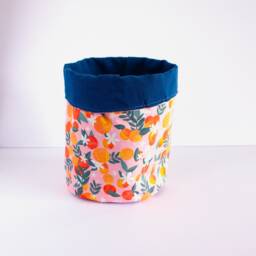 Oranges Planter, Linnen Fabric Plant Cover, Basket, Indoor - thumbnail 3