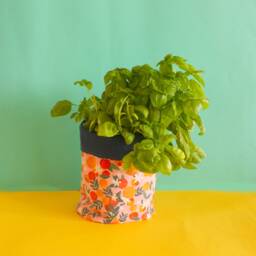 Oranges Planter, Linnen Fabric Plant Cover, Basket, Indoor - thumbnail 2