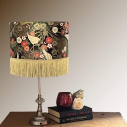 Luxury Oriental Japanese Cranes Lampshade - With Gold Fringe, Tassels - thumbnail 3