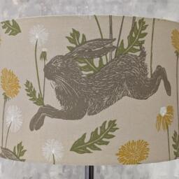Clark & Clarke March Hare Lampshade, Colorful Wildlife Print, Handmade in UK - thumbnail 2