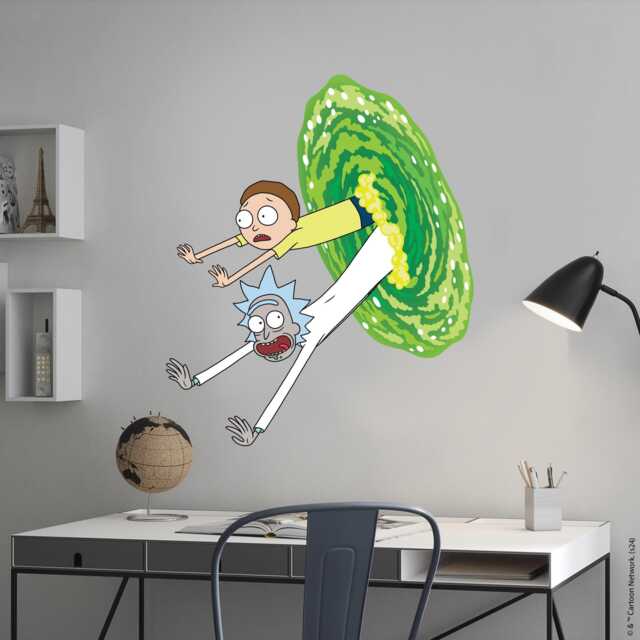 Rick & Morty Wall Sticker - Reaching Out Of Portal Decal Art - image 1