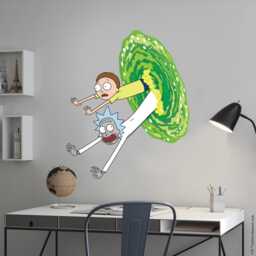 Rick & Morty Wall Sticker - Reaching Out Of Portal Decal Art - thumbnail 1