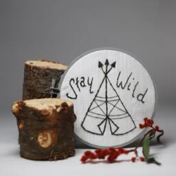 stay Wild Teepee Tent Handmade Embroidery Wall Art Decor - thumbnail 3