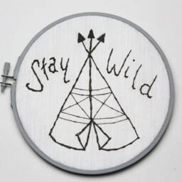 stay Wild Teepee Tent Handmade Embroidery Wall Art Decor - thumbnail 2