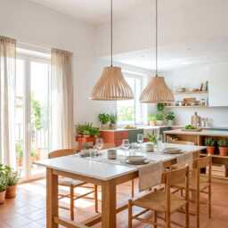 Maple Wood Chandelier Lighting, Scandinavian Kitchen Island Light, Modern Dining Light - thumbnail 2