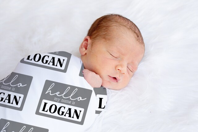 Hello My Name Is Personalized Baby Blanket Tag Reveal Gift Custom Coming Home Gender Neutral Hospital Shower - image 1