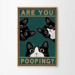 Are You Pooping Funny Bathroom Art Canvas Poster, Cartoon Wall Art, Aesthetic Decor, Retro Home Printed Gift - thumbnail 2