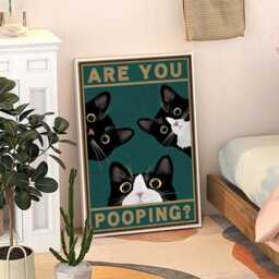 Are You Pooping Funny Bathroom Art Canvas Poster, Cartoon Wall Art, Aesthetic Decor, Retro Home Printed Gift - thumbnail 3