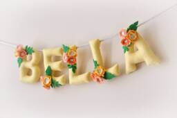 Floral Felt Name Banner Personalized Baby Nursery Decor - thumbnail 1