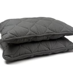 Linen Quilted Pillows Set Organic Wool Insert, Stone Washed Bedding - thumbnail 3